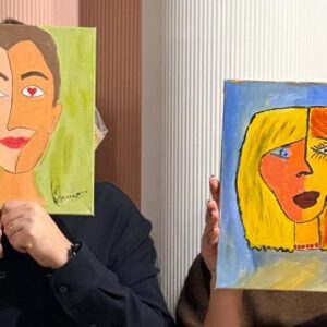 Atelier de pictură pentru cupluri. Portret cubist
